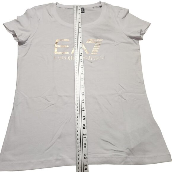 Emporio Armani Womens T-shirt Short‎ Sleeve EA7 Logo White Size XL - Picture 5 of 6